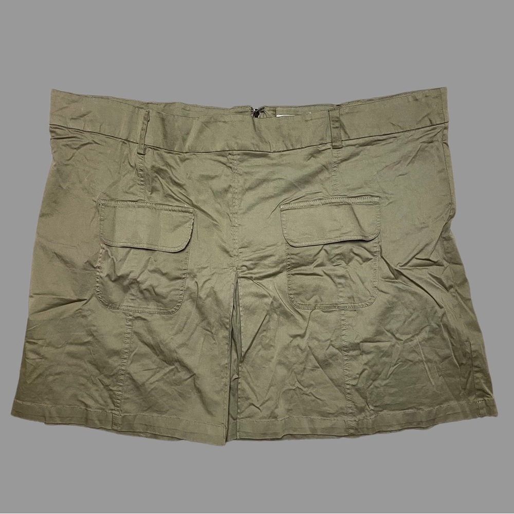 💛 3X 💛 Anthro Porridge Mini Skirt Utility Khaki Army Pockets Plus Size